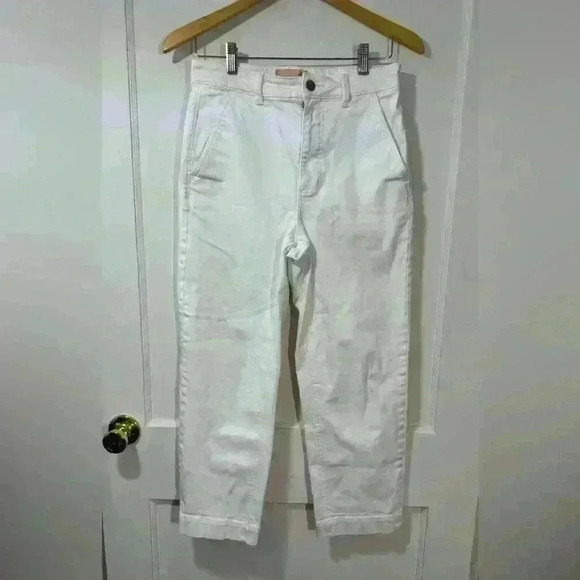 Everlane Women’s Utility Wide Leg Cotton Blend High Rise White Pants Size 6 - Picture 2 of 5
